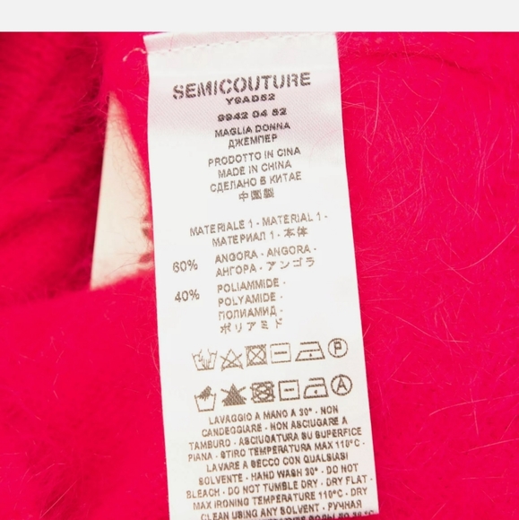 Semicouture  angora blend sweater fuchsia - Picture 4 of 5